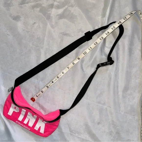 PINK Victoria's Secret Hot Pink White Black Fanny Pack WaistBelt SlingBag Y2K - Picture 7 of 7